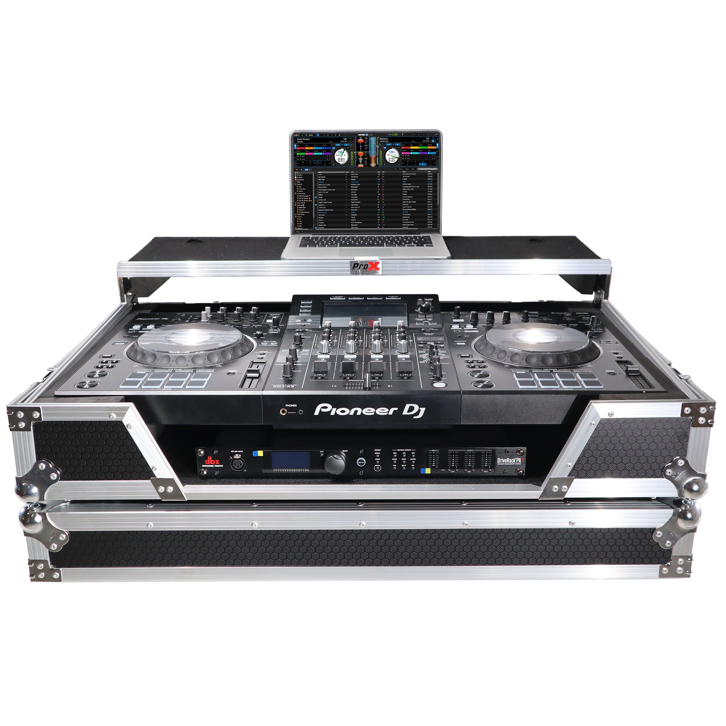 ProX ATA Flight Case For Pioneer XDJ-XZ DJ Controller with Laptop Shelf 1U Rack Space and Wheels