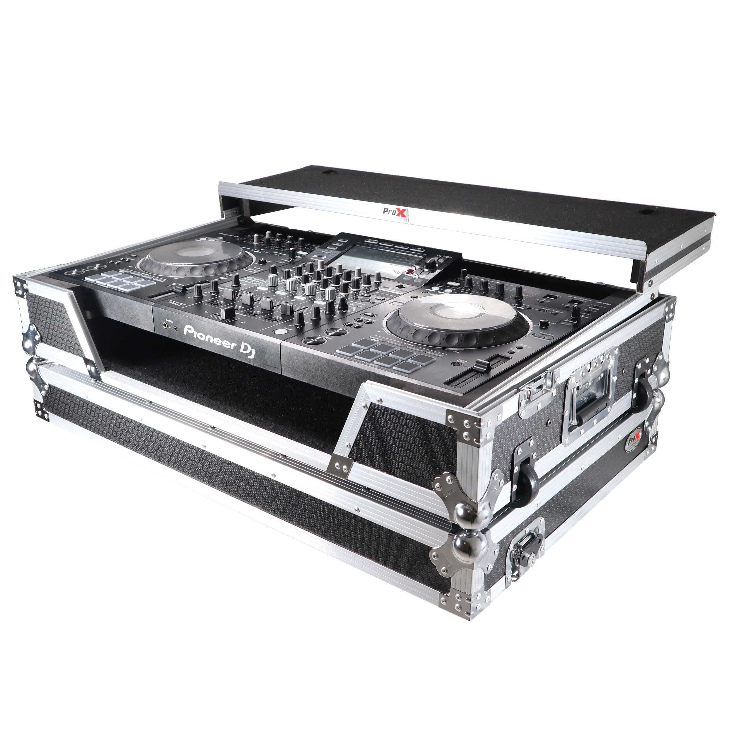 ProX ATA Flight Case For Pioneer XDJ-XZ DJ Controller with Laptop Shelf 1U Rack Space and Wheels