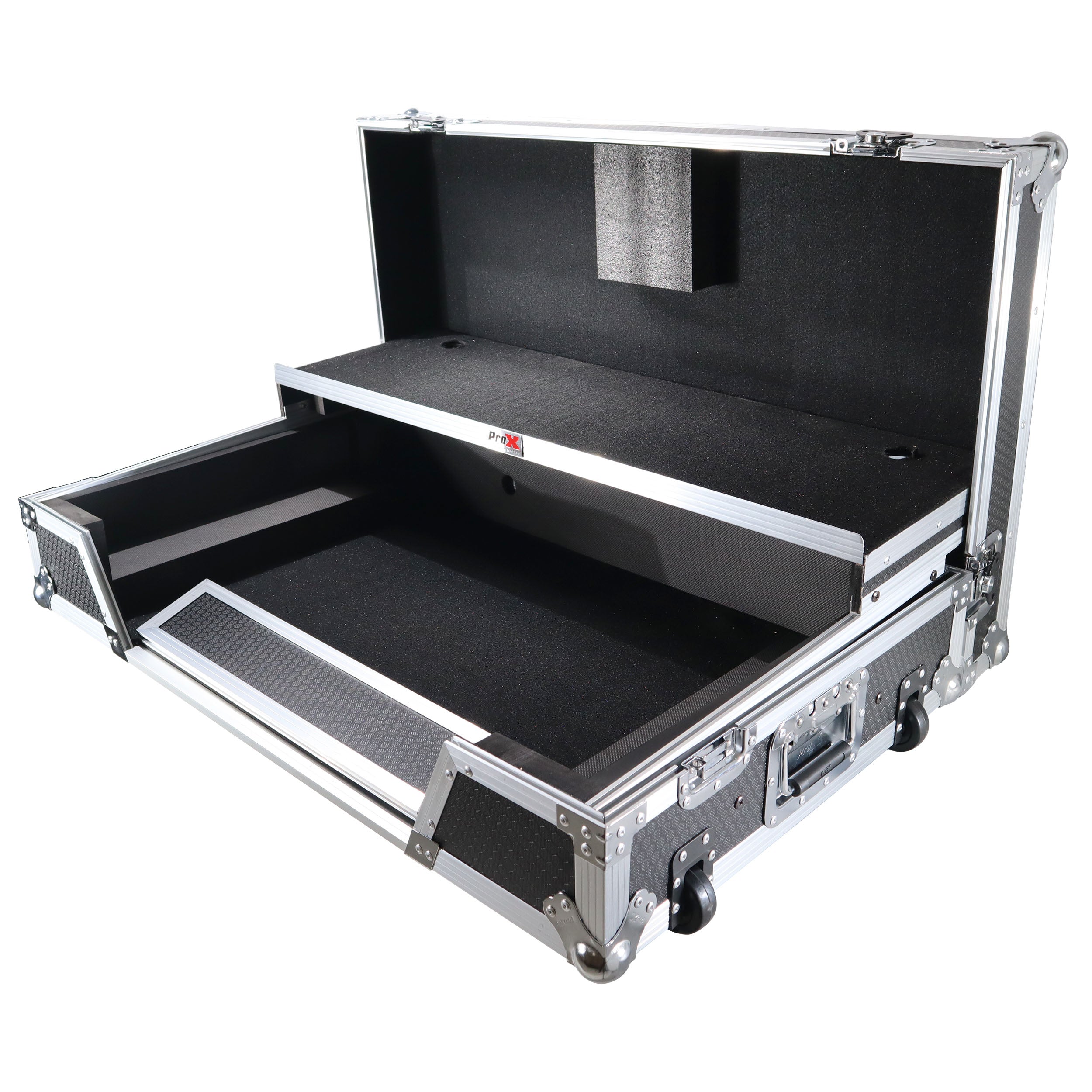 ProX ATA Flight Case For Pioneer XDJ-XZ DJ Controller with Laptop Shelf 1U Rack Space and Wheels