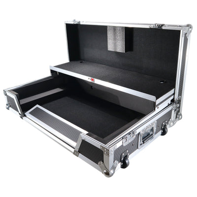 ProX ATA Flight Case For Pioneer XDJ-XZ DJ Controller with Laptop Shelf 1U Rack Space and Wheels