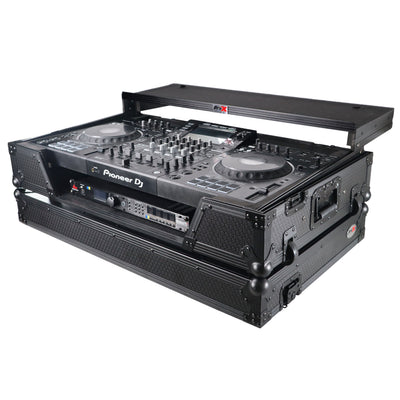ProX ATA Flight Case For Pioneer XDJ-XZ DJ Controller with Laptop Shelf 1U Rack Space and Wheels - Black