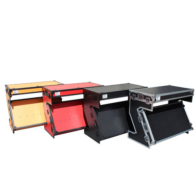 ProX Z-Table Folding DJ Table Mobile Workstation Flight Case Style with Handles and Wheels