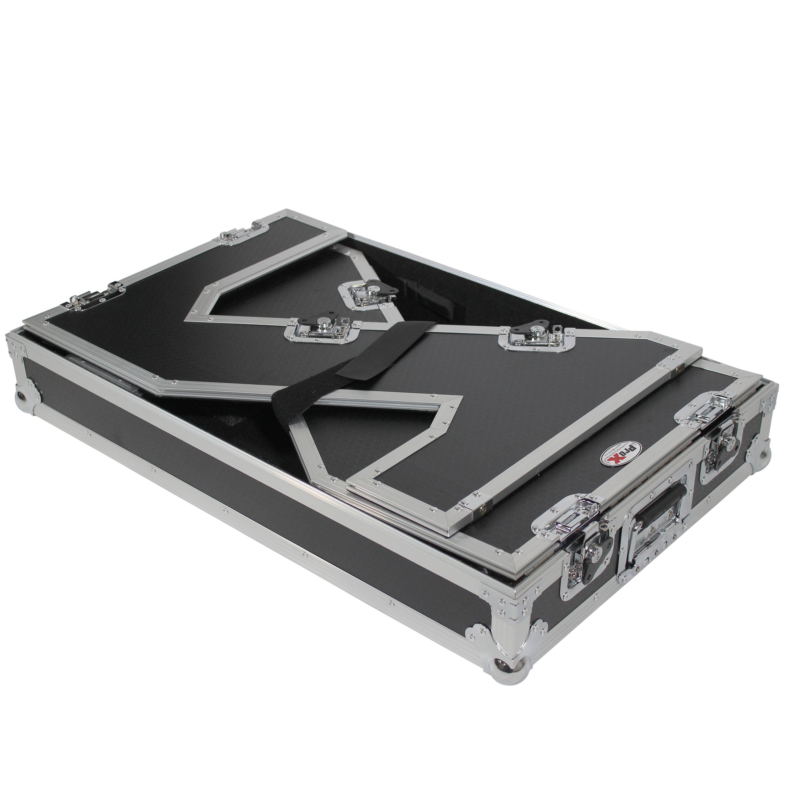 ProX Z-Table Jr Folding DJ Table Mobile Workstation Flight Case Style with Handles and Wheels