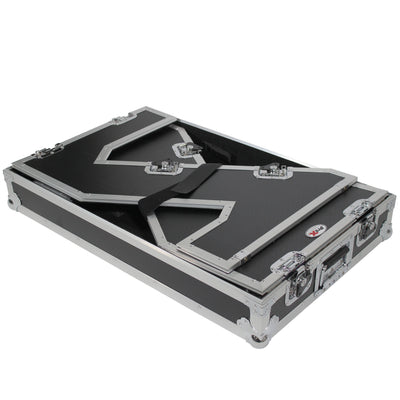ProX Z-Table Jr Folding DJ Table Mobile Workstation Flight Case Style with Handles and Wheels
