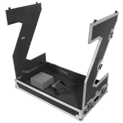 ProX Z-Table Jr Folding DJ Table Mobile Workstation Flight Case Style with Handles and Wheels