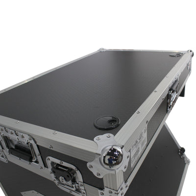 ProX Z-Table Jr Folding DJ Table Mobile Workstation Flight Case Style with Handles and Wheels