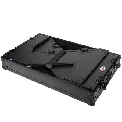ProX Z-Table Jr Folding DJ Table Mobile Workstation Flight Case Style with Handles and Wheels - Black Finish