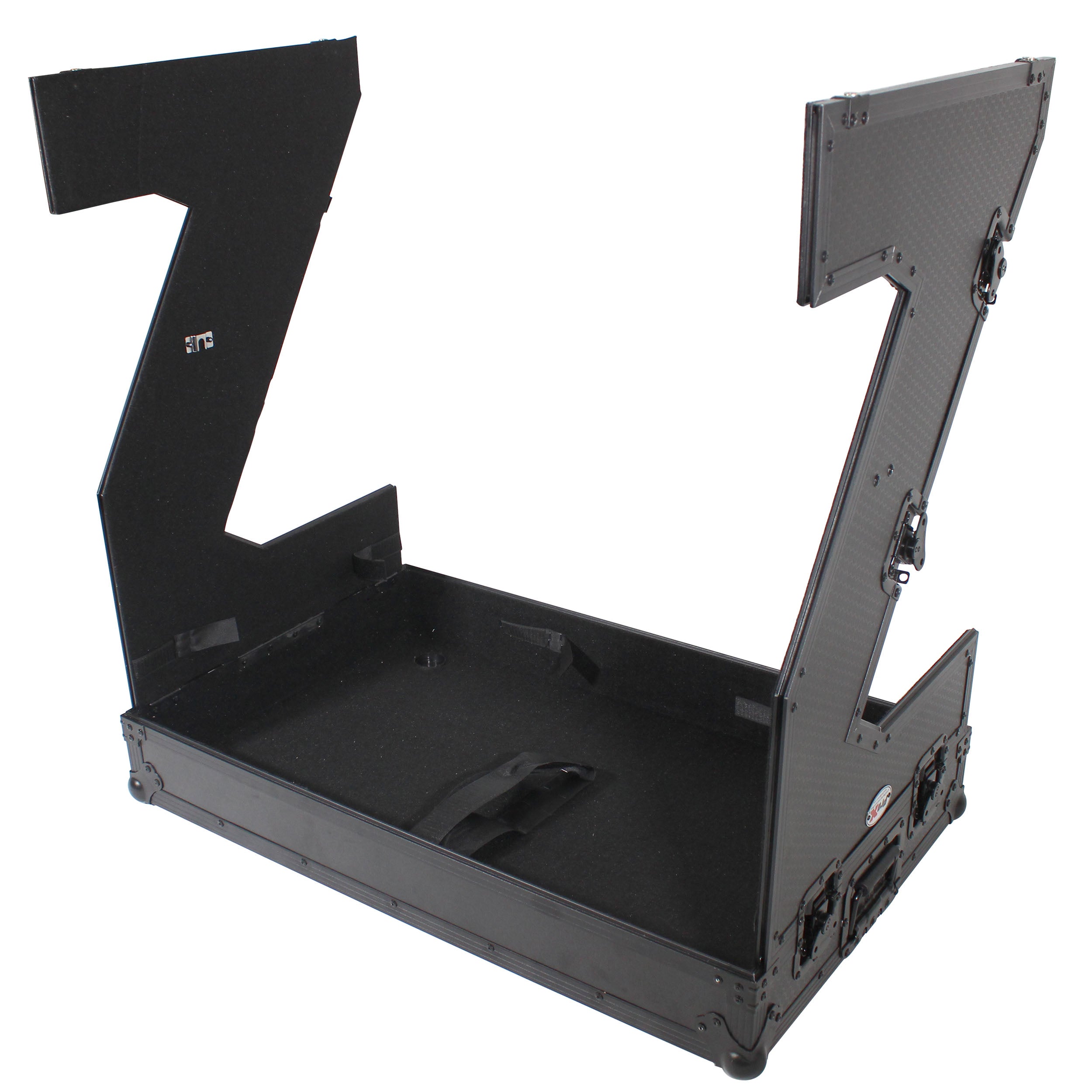 ProX Z-Table Jr Folding DJ Table Mobile Workstation Flight Case Style with Handles and Wheels - Black Finish