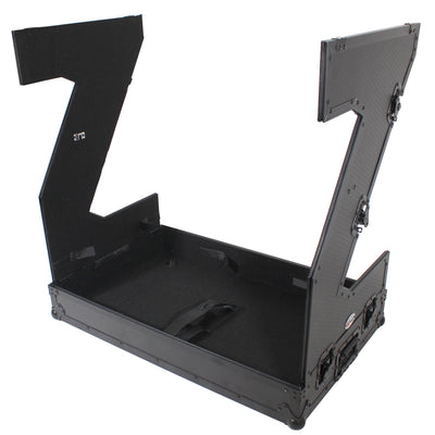 ProX Z-Table Jr Folding DJ Table Mobile Workstation Flight Case Style with Handles and Wheels - Black Finish
