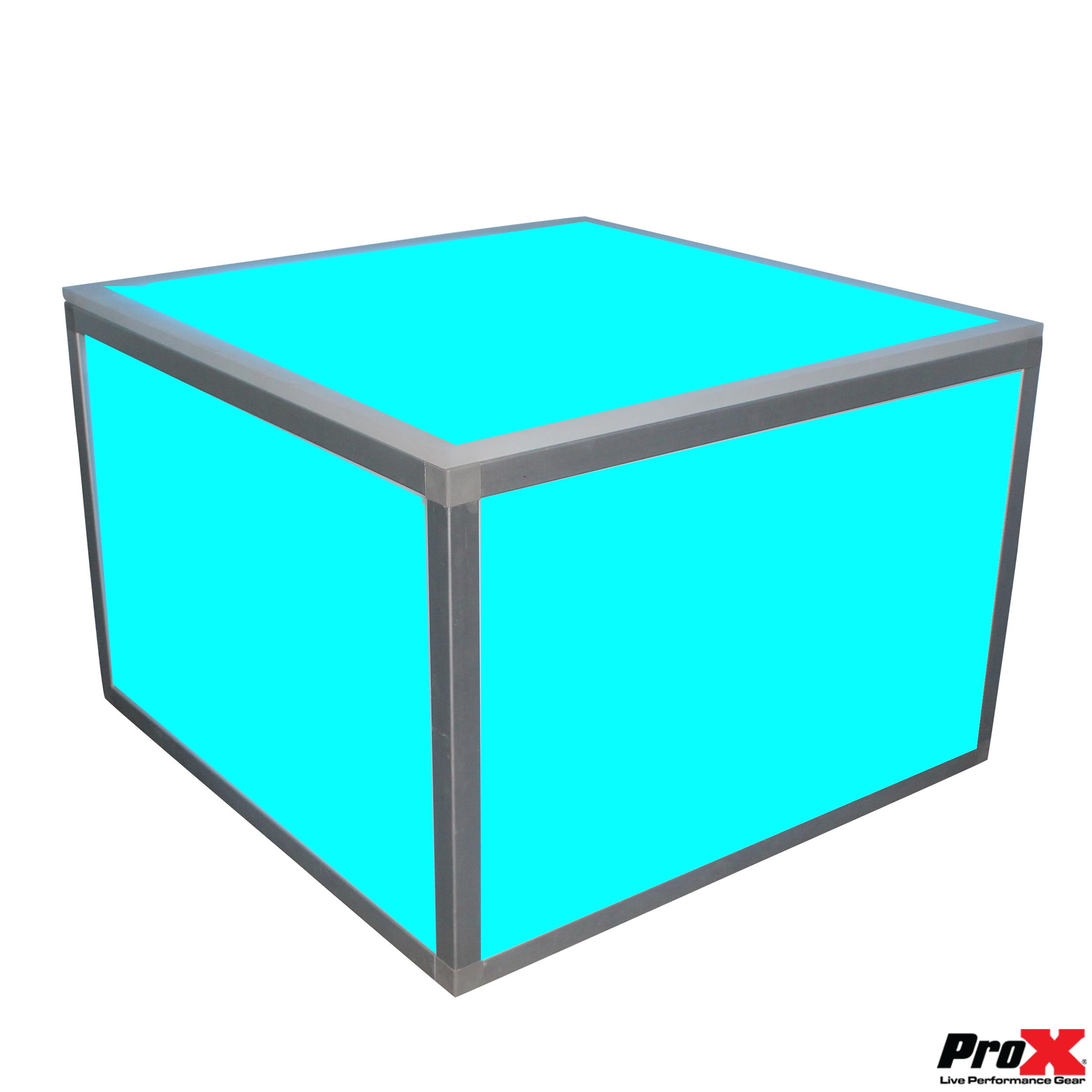 ProX Lumo Stage Acrylic Stage 2'x'2x16" Platform Cube Light Box Section for Disco Style Dance Floor - Includes (2) Side Panels