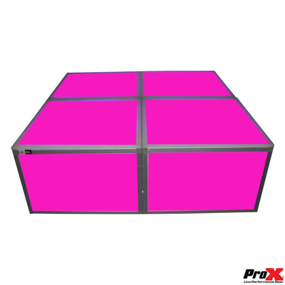 ProX Lumo Stage Acrylic Stage 2'x'2x24" Platform Cube Light Box Section for Disco Style Dance Floor - Includes (4) Panels