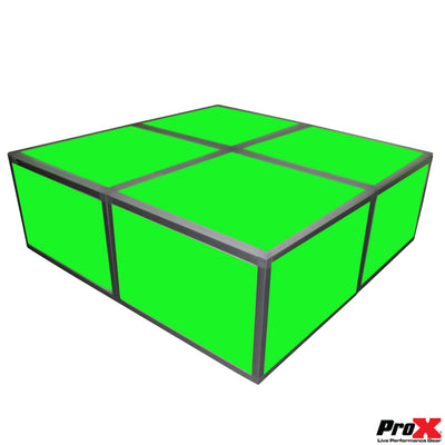 ProX Lumo Stage Acrylic Stage 2'x'2x24" Platform Cube Light Box Section for Disco Style Dance Floor - Includes (4) Panels