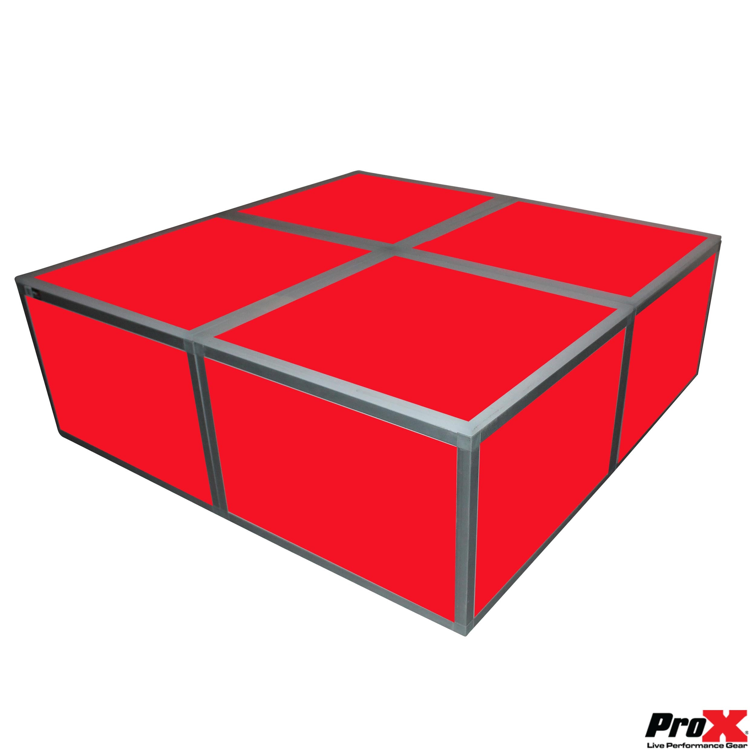 ProX Lumo Stage Acrylic Stage 2'x'2x16" Platform Cube Light Box Section for Disco Style Dance Floor - Includes (2) Side Panels