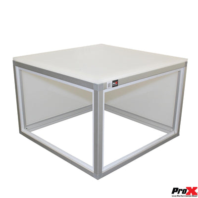 ProX Lumo Stage Acrylic Stage 2'x'2x24" Platform Cube Light Box Section for Disco Style Dance Floor - Includes (4) Panels
