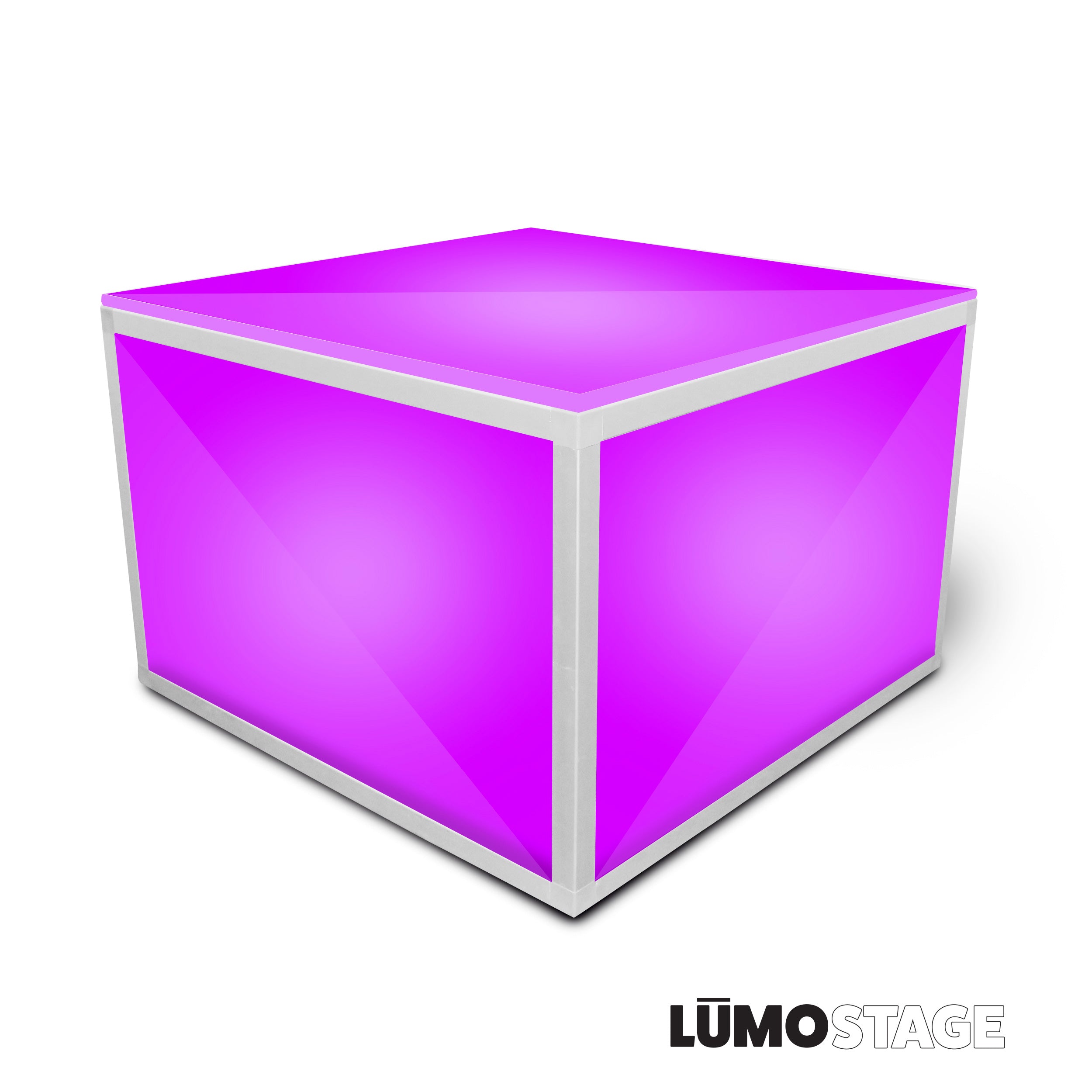 ProX Lumo Stage Acrylic Stage 2'x'2x16" Platform Cube Light Box Section for Disco Style Dance Floor - Includes (2) Side Panels