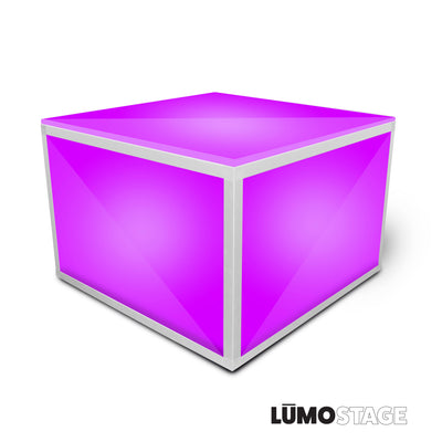 ProX Lumo Stage Acrylic Stage 2'x'2x16" Platform Cube Light Box Section for Disco Style Dance Floor - Includes (2) Side Panels