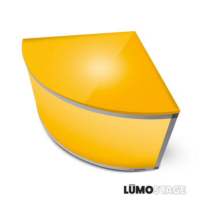 ProX Lumo Stage Acrylic Platform 2'x2'x16" Rounded Cube Section Riser for LED Lighting Dance Floor - Includes (3) Side Panels