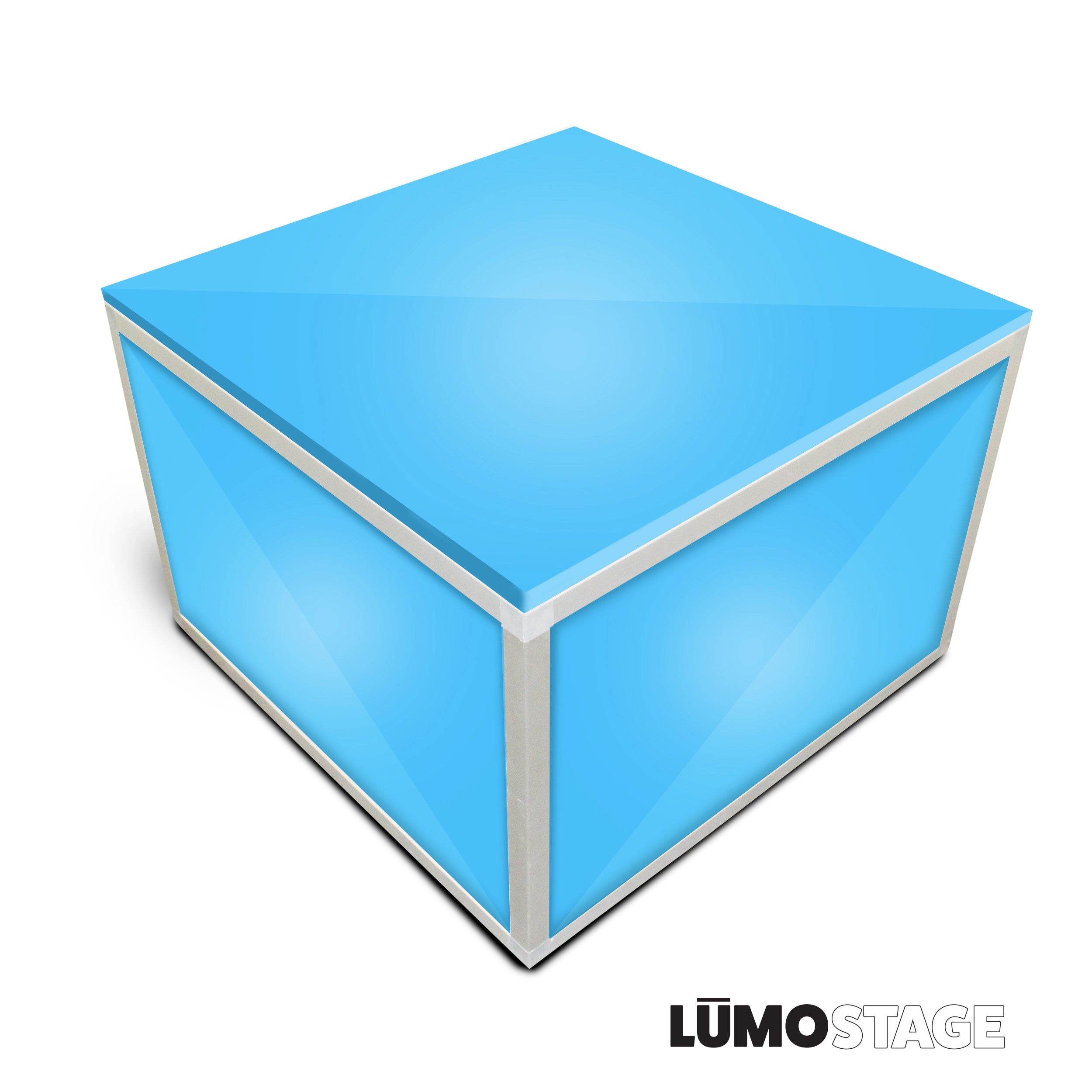ProX Lumo Stage Acrylic Stage 2'x'2x24" Platform Cube Light Box Section for Disco Style Dance Floor - Includes (4) Panels