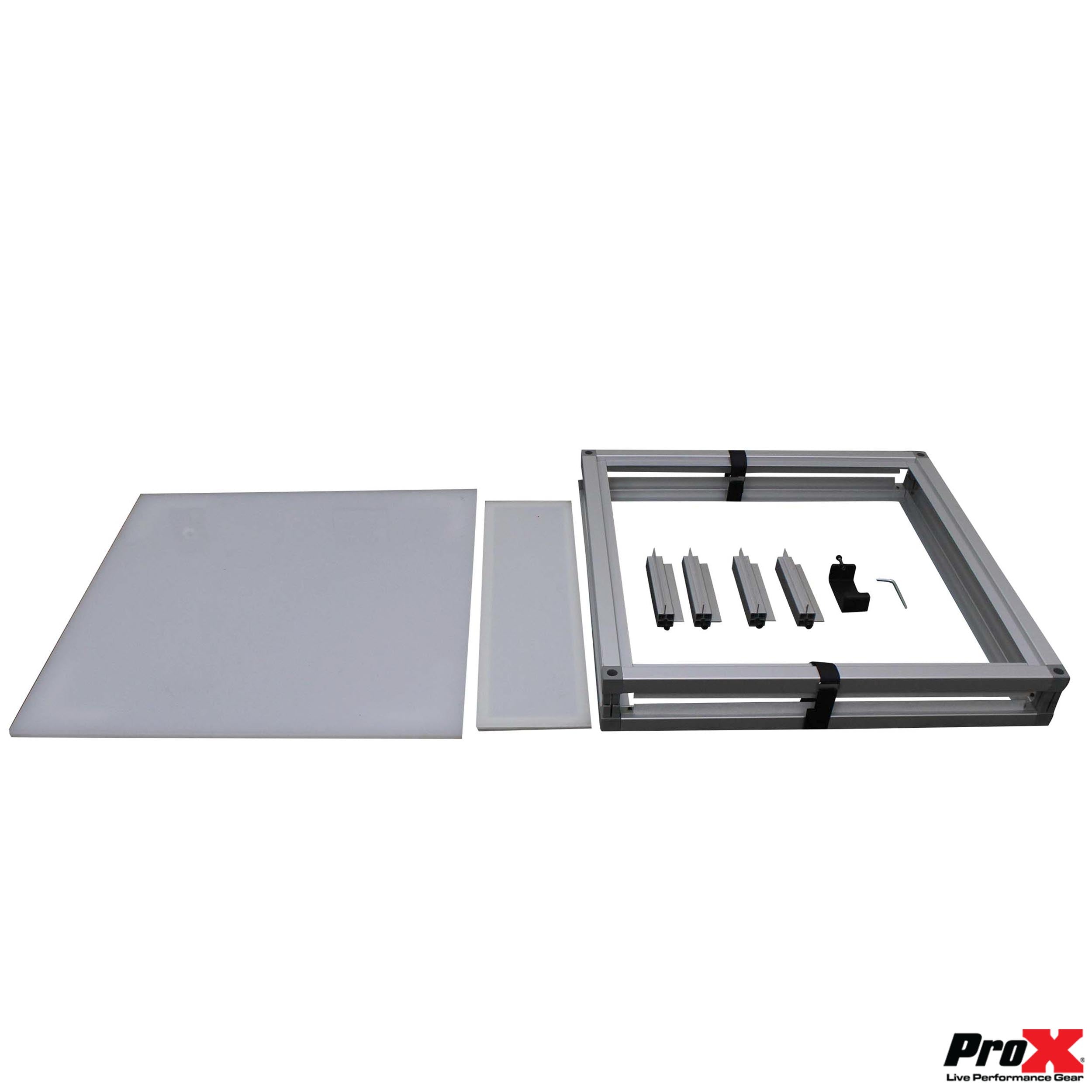 ProX Lumo Stage Acrylic Stage 2'x'2x16" Platform Cube Light Box Section for Disco Style Dance Floor - Includes (2) Side Panels