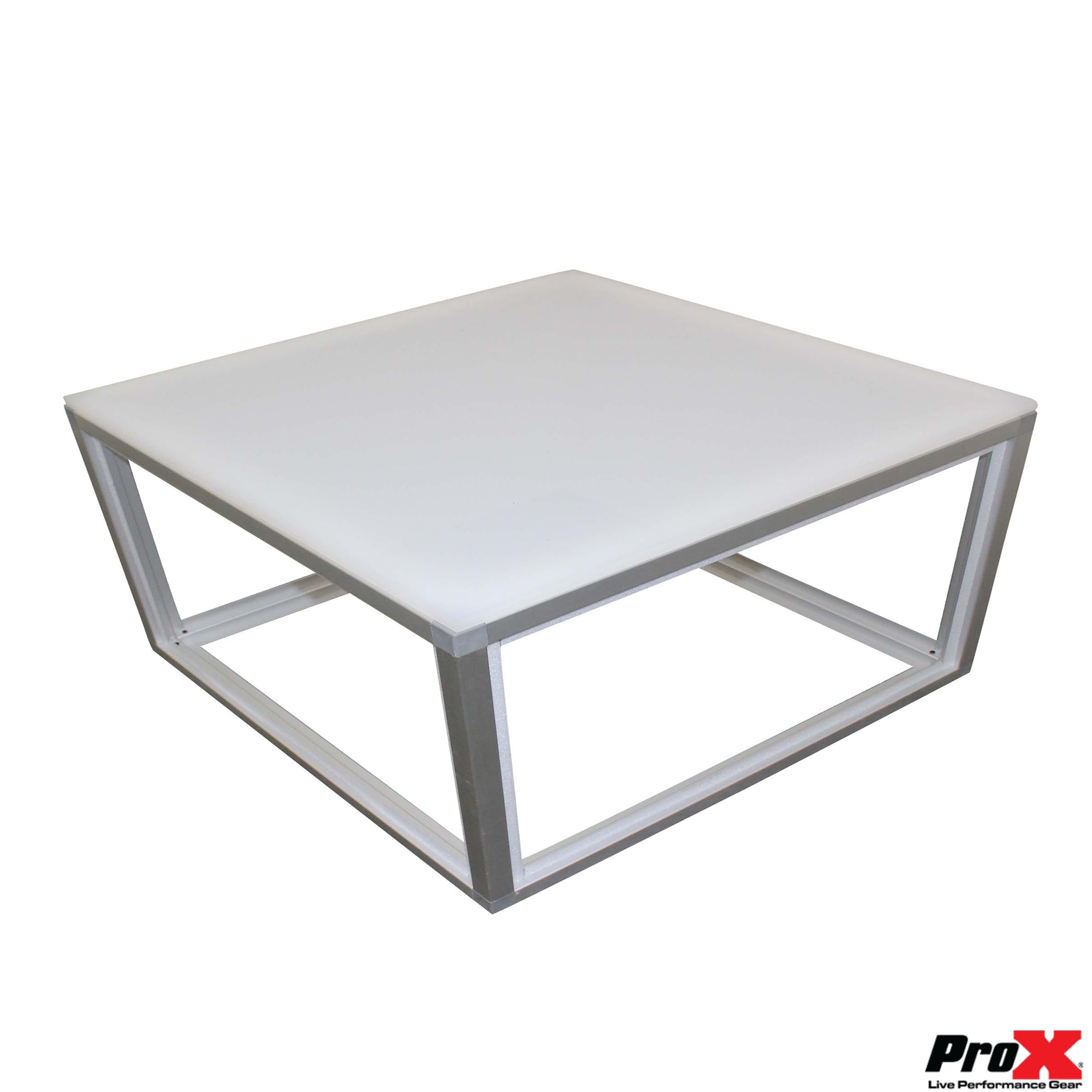 ProX Lumo Stage Acrylic Stage 2'x'2x8" Platform Cube Light Box Section for Disco Style Dance Floor - Includes 2 side Panels