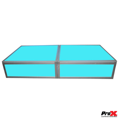 ProX Lumo Stage Acrylic Stage 2'x'2x8" Platform Cube Light Box Section for Disco Style Dance Floor - Includes 2 side Panels