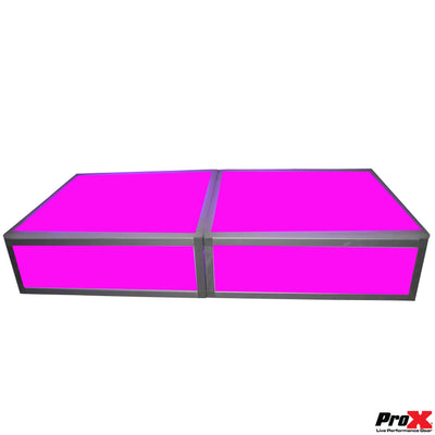 ProX Lumo Stage Acrylic Stage 2'x'2x8" Platform Cube Light Box Section for Disco Style Dance Floor - Includes 2 side Panels