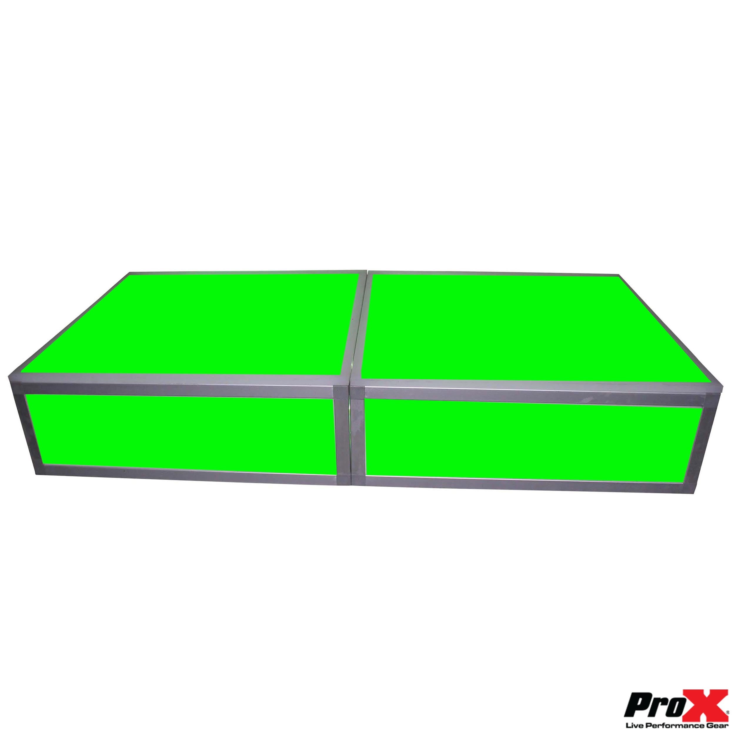 ProX Lumo Stage Acrylic Stage 2'x'2x8" Platform Cube Light Box Section for Disco Style Dance Floor - Includes 2 side Panels