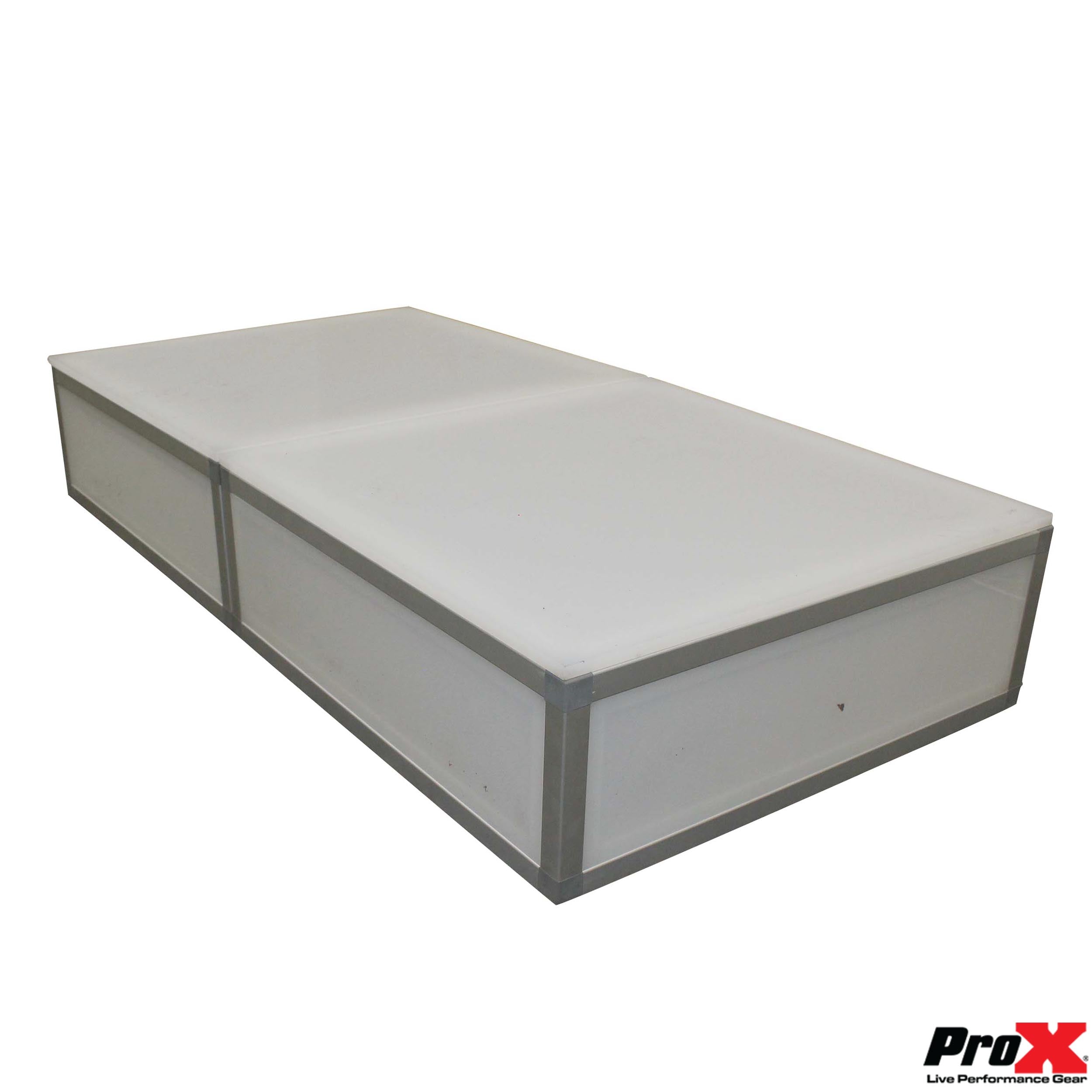 ProX Lumo Stage Acrylic Stage 2'x'2x8" Platform Cube Light Box Section for Disco Style Dance Floor - Includes 2 side Panels
