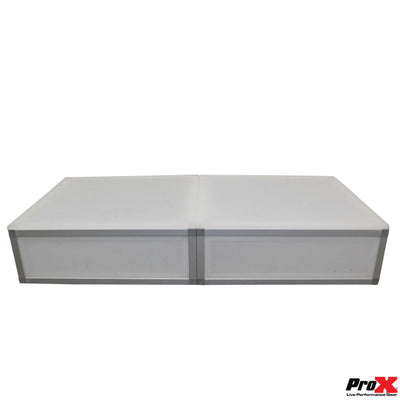 ProX Lumo Stage Acrylic Stage 2'x'2x8" Platform Cube Light Box Section for Disco Style Dance Floor - Includes 2 side Panels