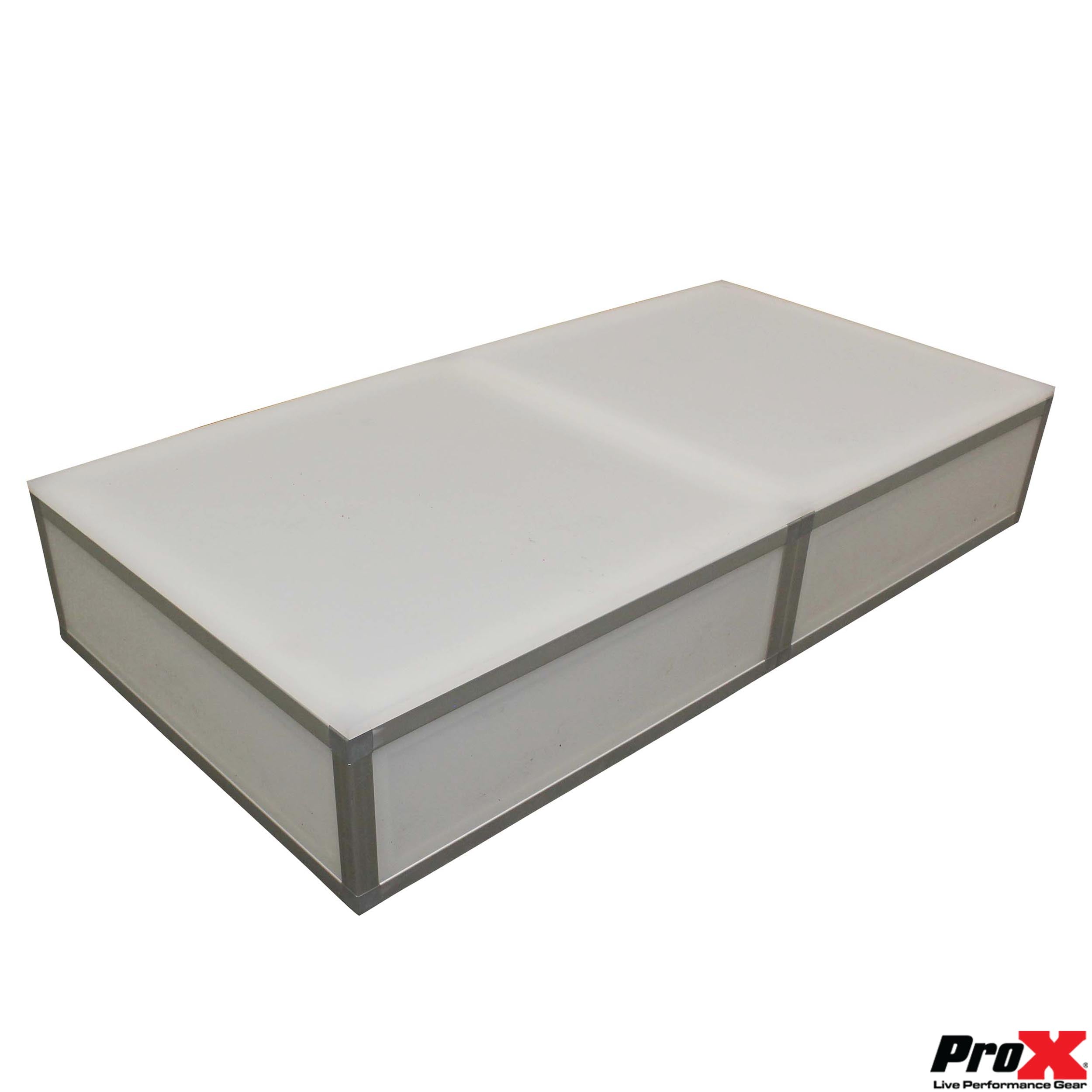 ProX Lumo Stage Acrylic Stage 2'x'2x8" Platform Cube Light Box Section for Disco Style Dance Floor - Includes 2 side Panels
