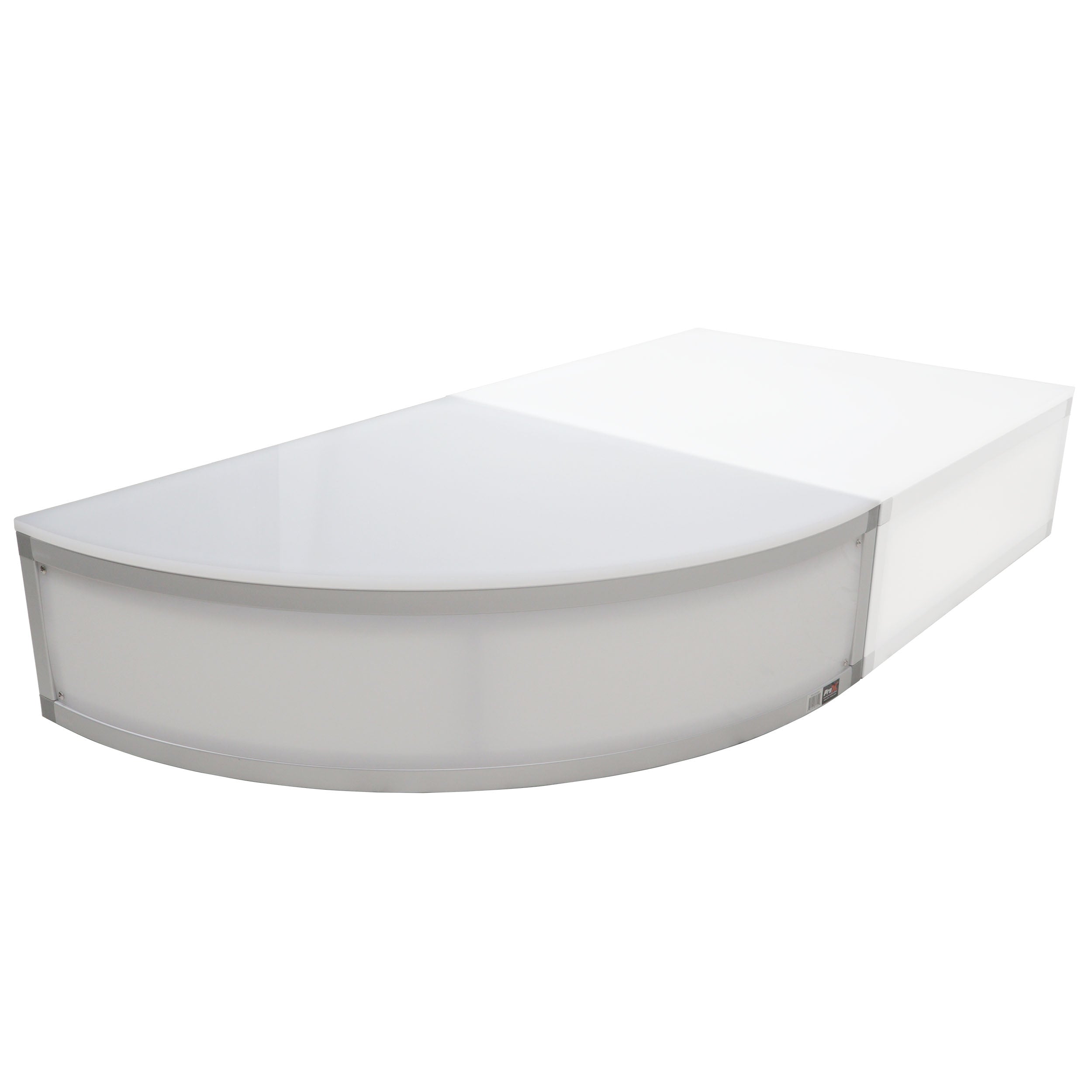 ProX Lumo Stage Acrylic Platform 2'x'2x8" Rounded Cube Section Riser for LED Lighting Dance Floor - Includes (3) Side Panels