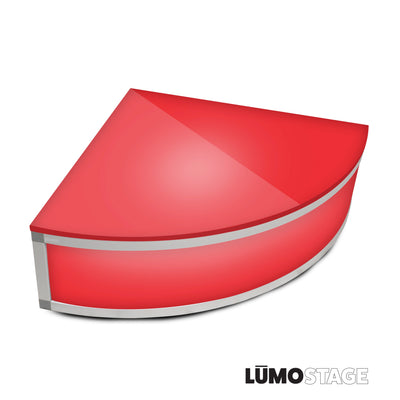 ProX Lumo Stage Acrylic Platform 2'x'2x8" Rounded Cube Section Riser for LED Lighting Dance Floor - Includes (3) Side Panels
