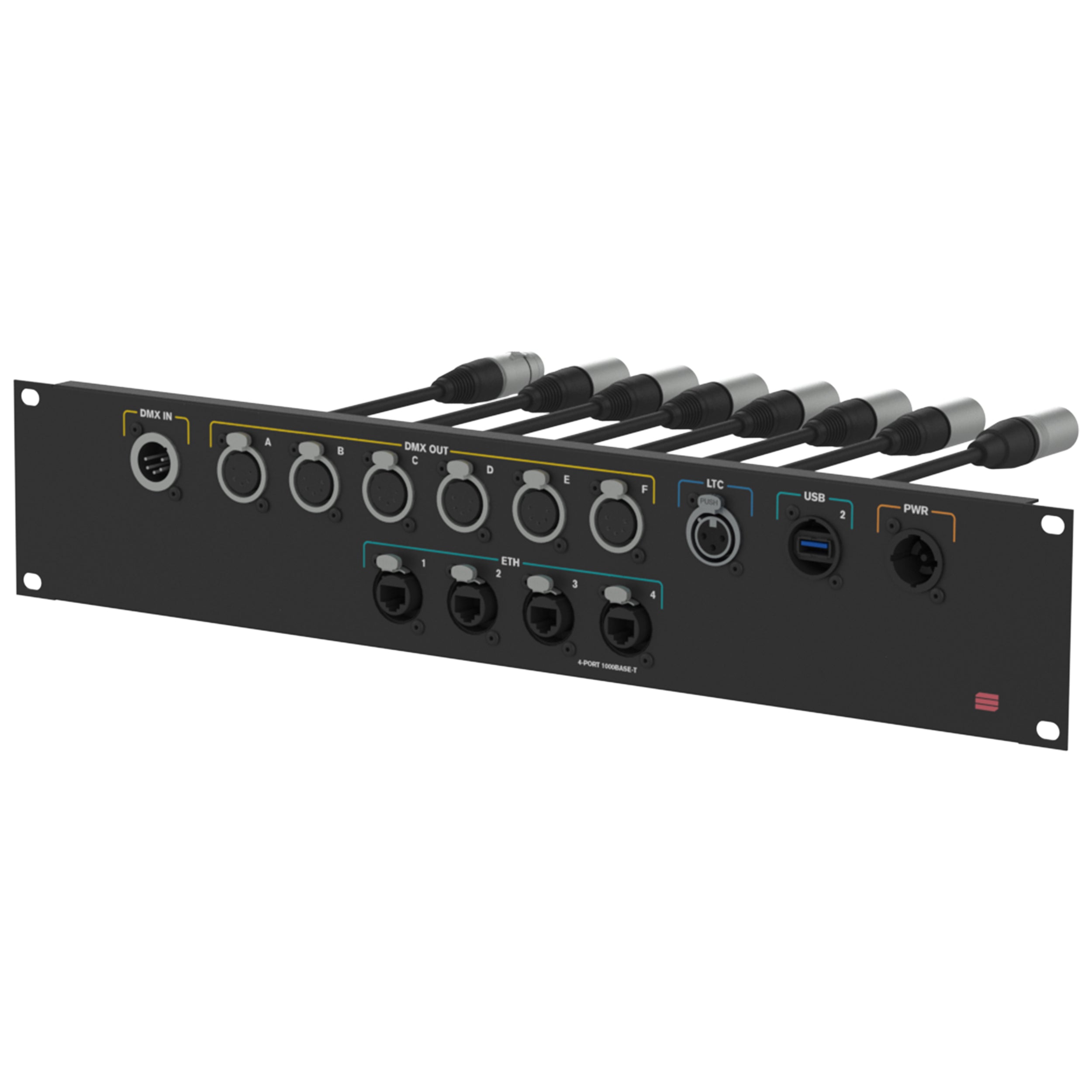 ProX Connection System Light 2U (PWR,LTC,DMX,ETH,USB) by Santosom