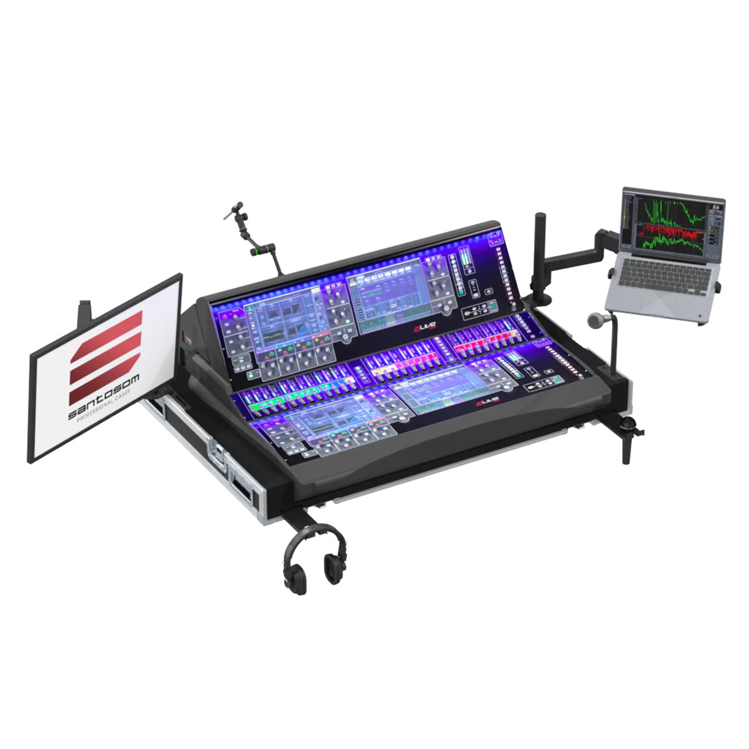 ProX Flight Case for Allen & Heath S5000 With Doghouse, Casters and Laptop Monitor Arm by Santosom