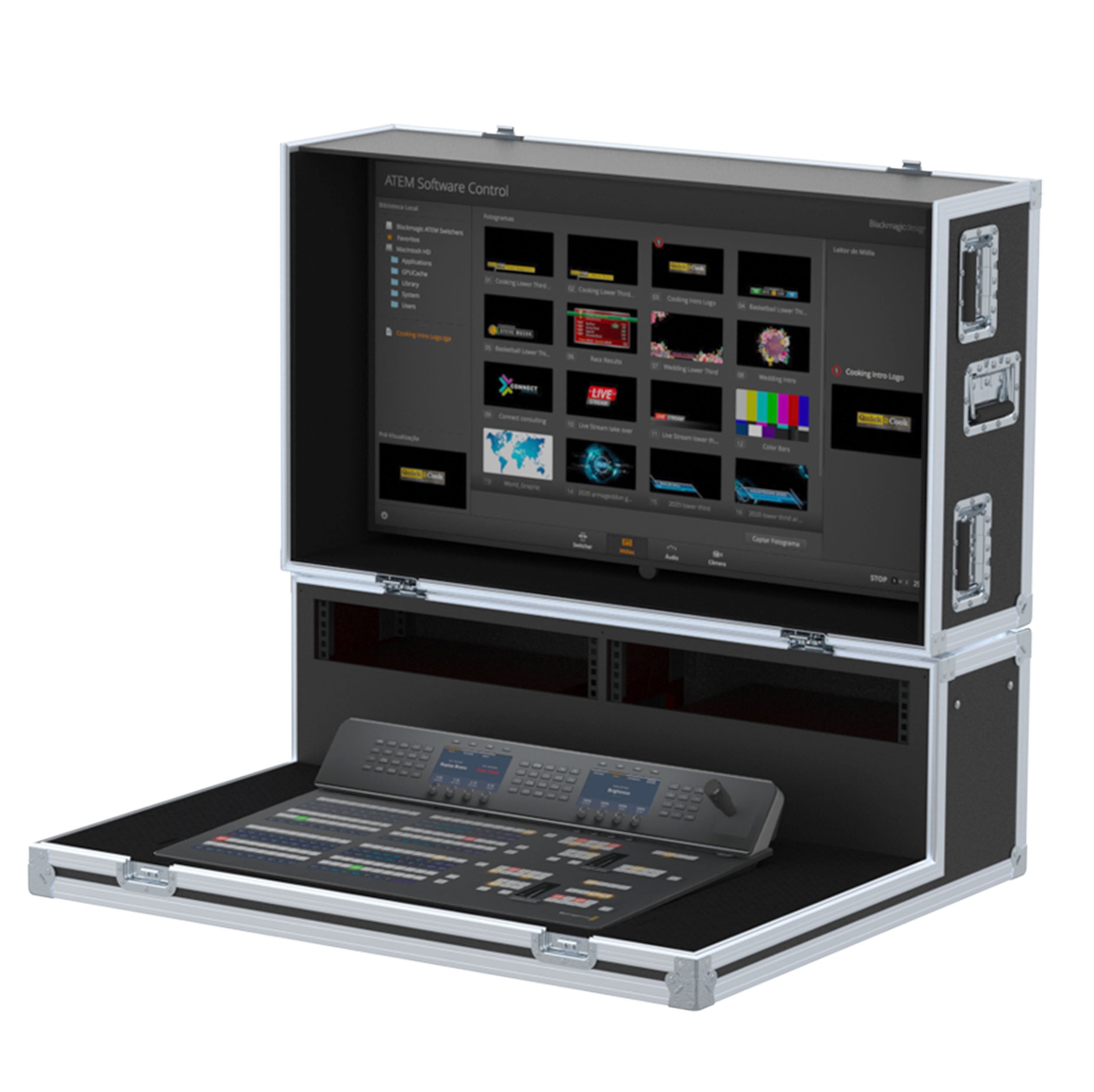ProX Video Controller Flight case, Production mixer BlackMagic ATEM 2ME + Monitor by Santosom