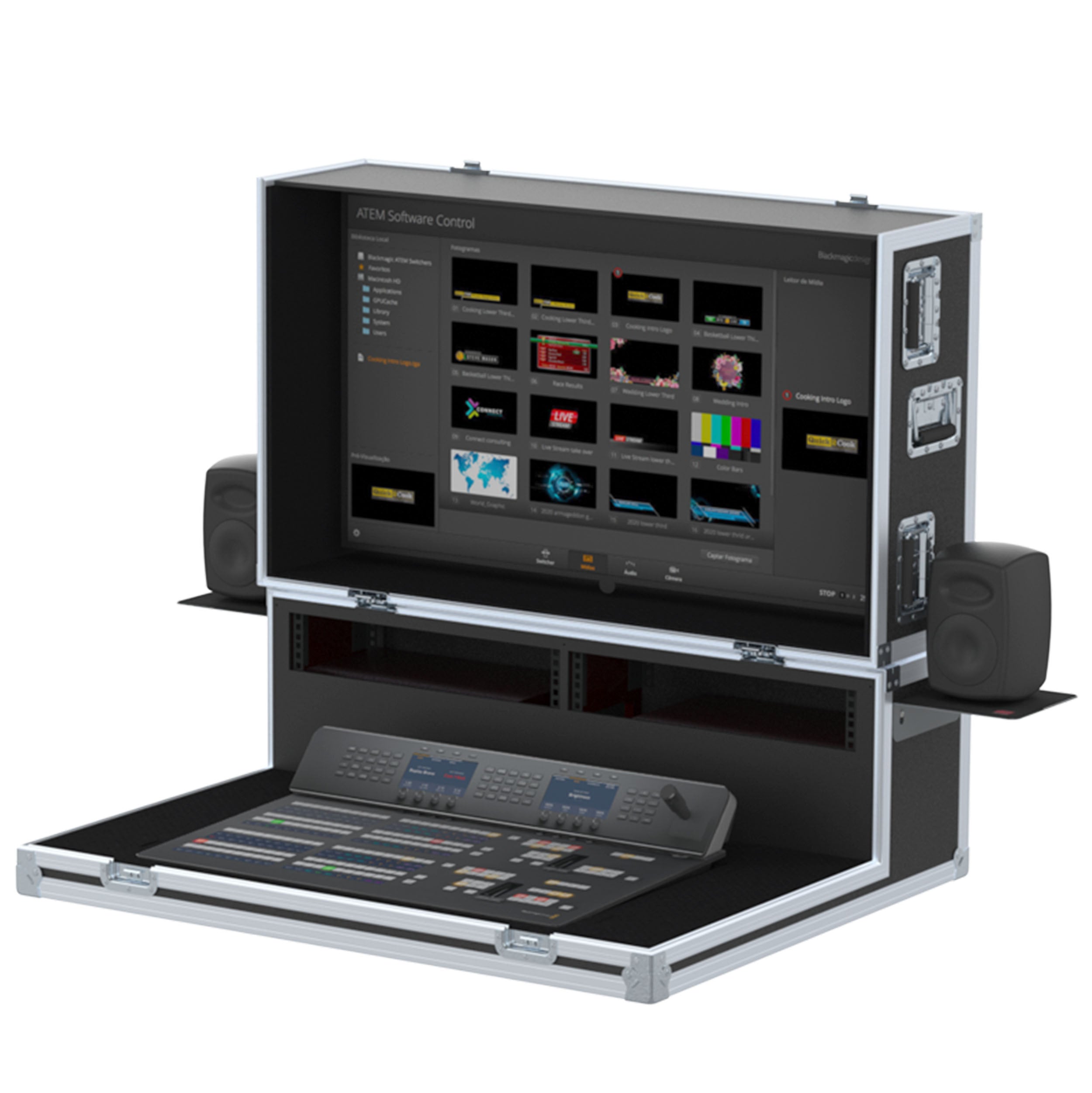 ProX Video Controller Flight case, Production mixer BlackMagic ATEM 2ME + Monitor by Santosom