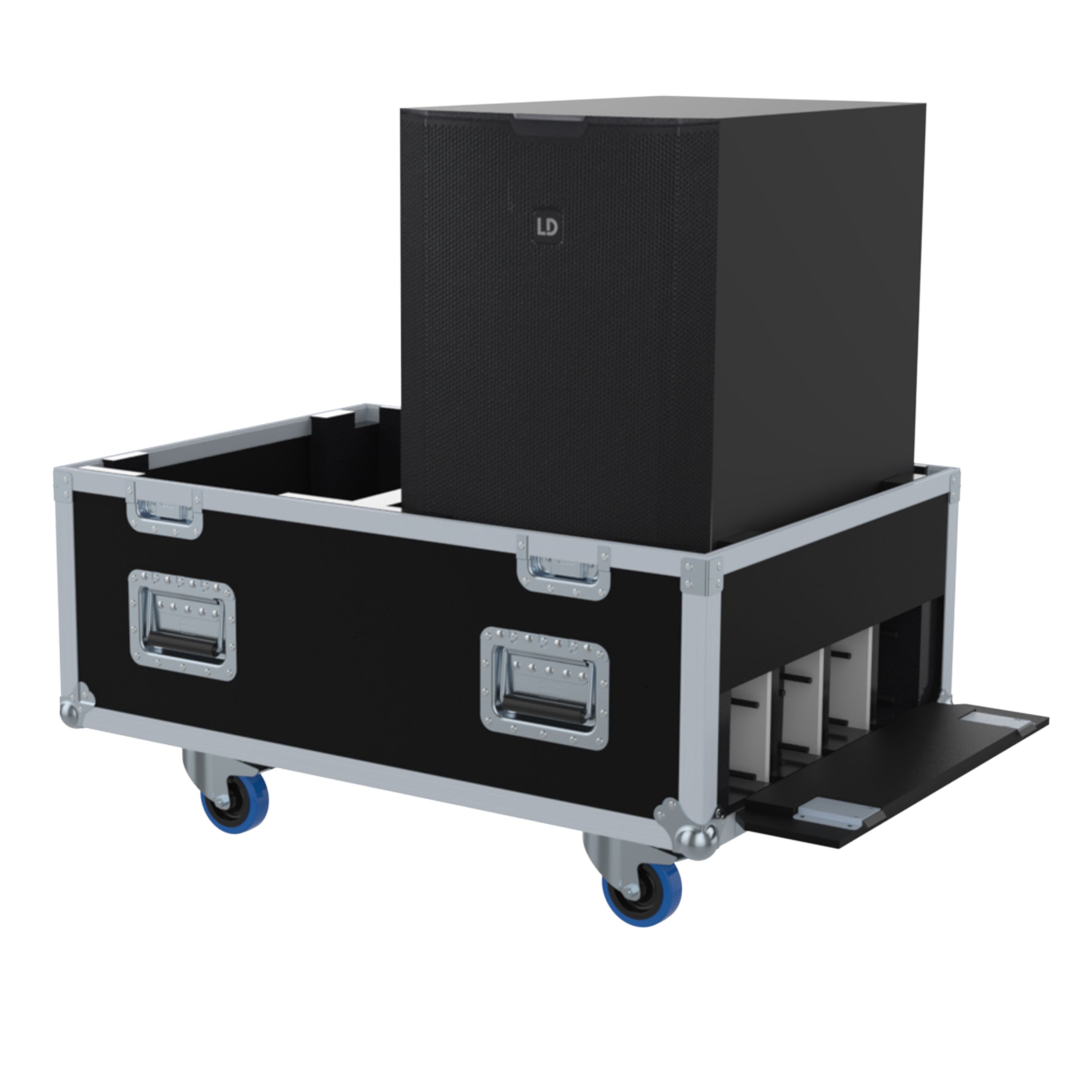ProX Flight case for 2x LD System Maui 44 G2 with 4x casters by Santosom