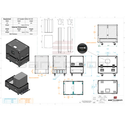 ProX Flight case for 2x LD System Maui 44 G2 with 4x casters by Santosom