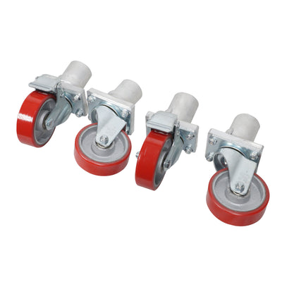 ProX StageQ Locking Rolling Staging 10" Height Stage Legs with 4" Rubber Steel Casters Set of 4