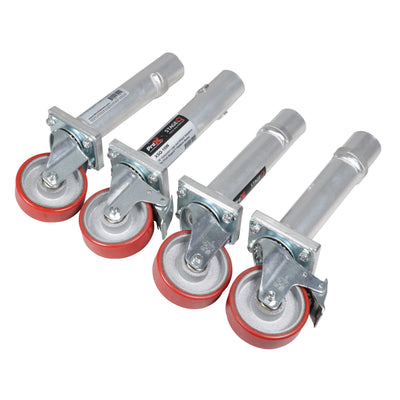 ProX StageQ™ Locking Staging 16" Height Stage Legs with 5" Rubber Steel Casters | Set of 4