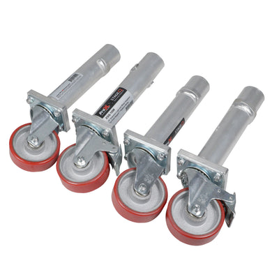 ProX StageQ™ Locking Staging 16" Height Stage Legs with 5" Rubber Steel Casters | Set of 4