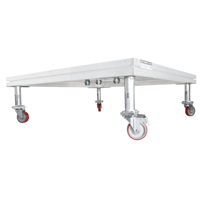 ProX StageQ™ Locking Staging 16" Height Stage Legs with 5" Rubber Steel Casters | Set of 4