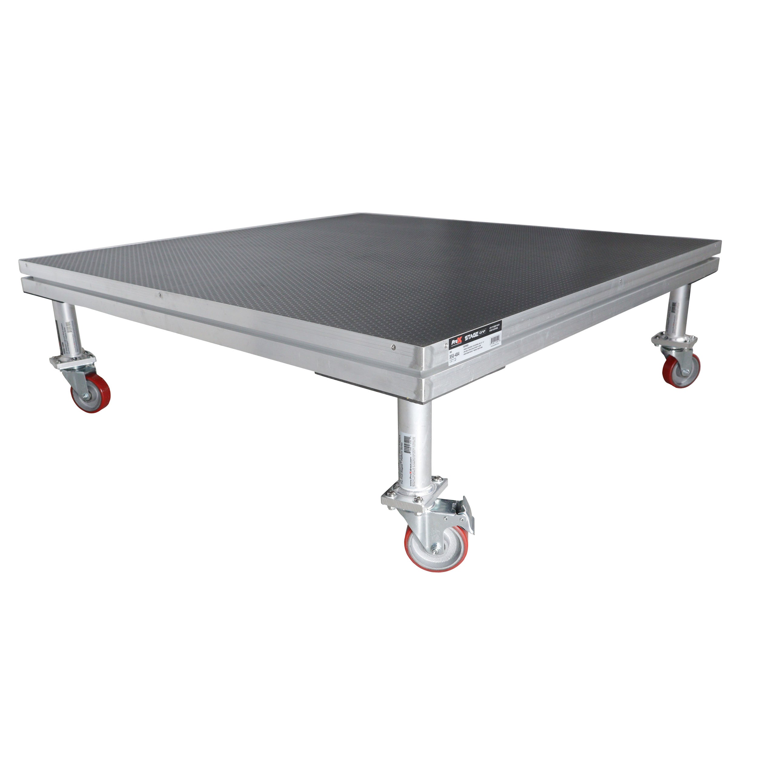 ProX StageQ™ Locking Staging 16" Height Stage Legs with 5" Rubber Steel Casters | Set of 4