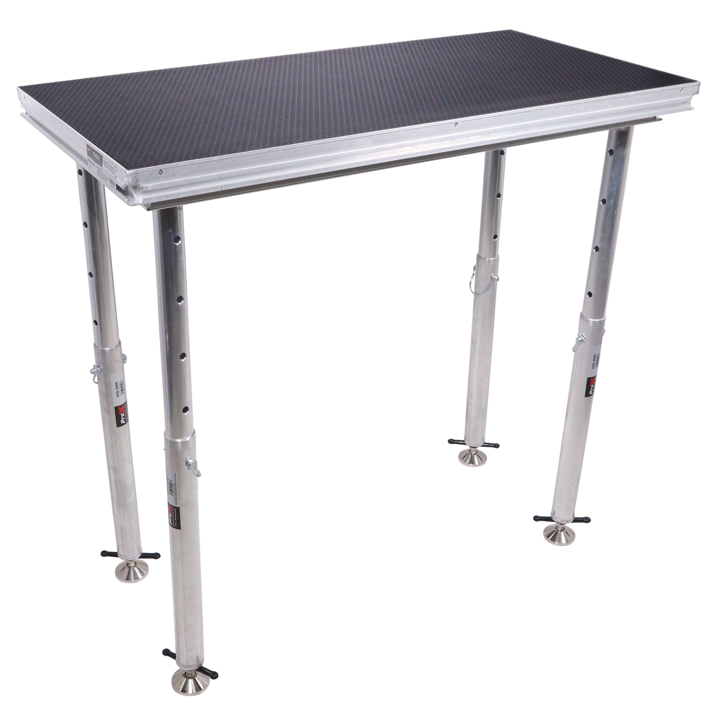 ProX StageQ 2 ft x 4 ft Stage Deck w/ 4 Adjustable 28–48 inch Legs