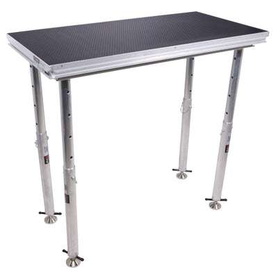 ProX StageQ 2 ft x 4 ft Stage Deck w/ 4 Adjustable 28–48 inch Legs