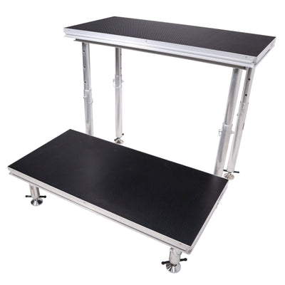 ProX StageQ 2 ft x 4 ft Stage Deck w/ 4 Adjustable 28–48 inch Legs