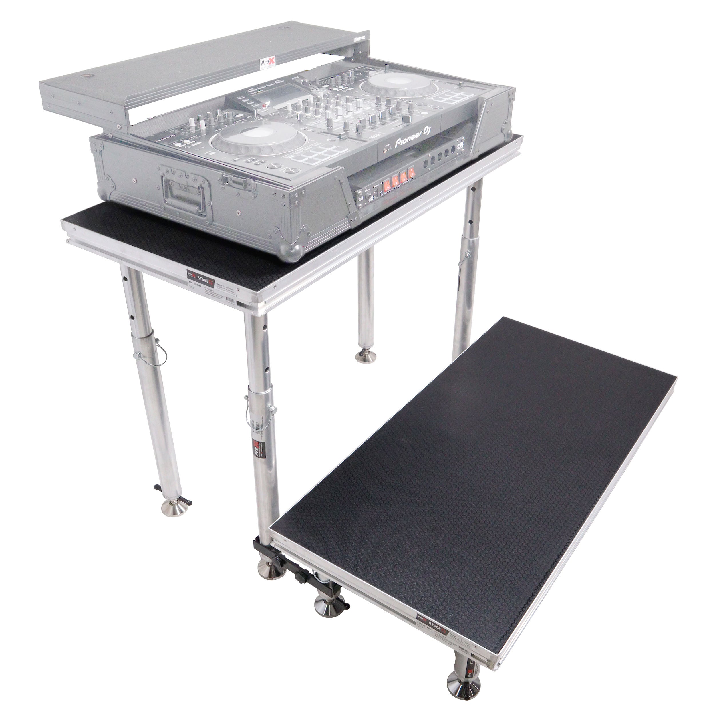 ProX StageQ 2 ft x 4 ft Stage Deck w/ 4 Adjustable 28–48 inch Legs