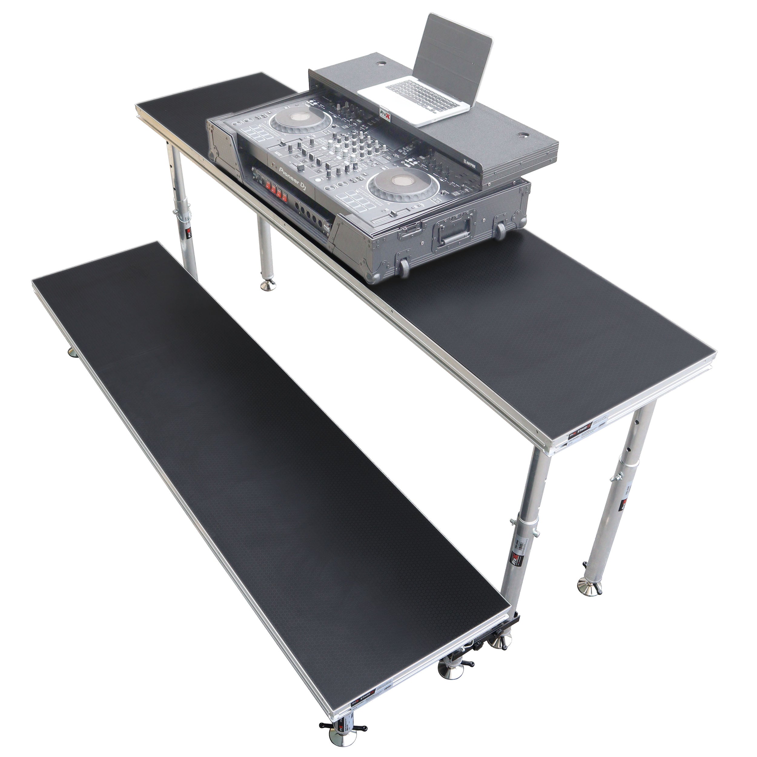 ProX StageQ 2 ft x 8 ft Stage Deck w/ 4 Adjustable 28–48 inch Legs