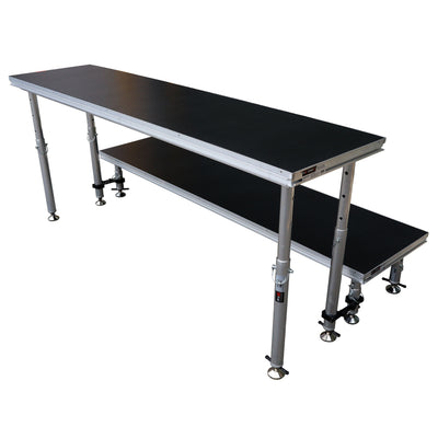 ProX StageQ 2 ft x 8 ft Stage Deck w/ 4 Adjustable 28–48 inch Legs
