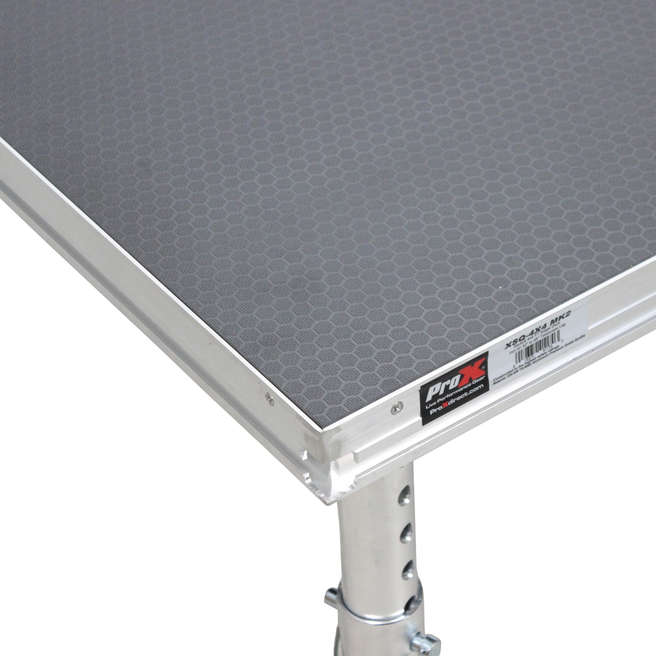 ProX StageQ 4 ft x 4 ft Stage Deck w/ 4 Adjustable 28–48 inch Legs